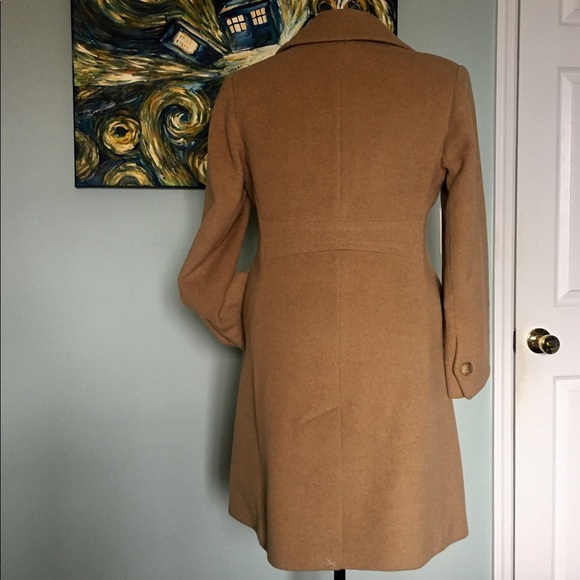 Larry Levine Camel Hair Knee-Length Pea Coat, 8P - Picture 2 of 6