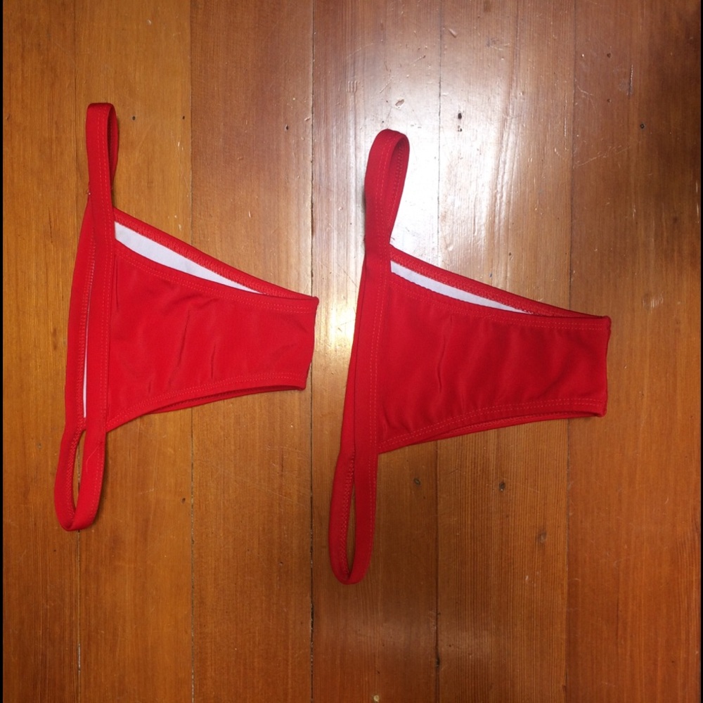 BRAZILIAN BIKINI STRAPPY RED BOTTOMS