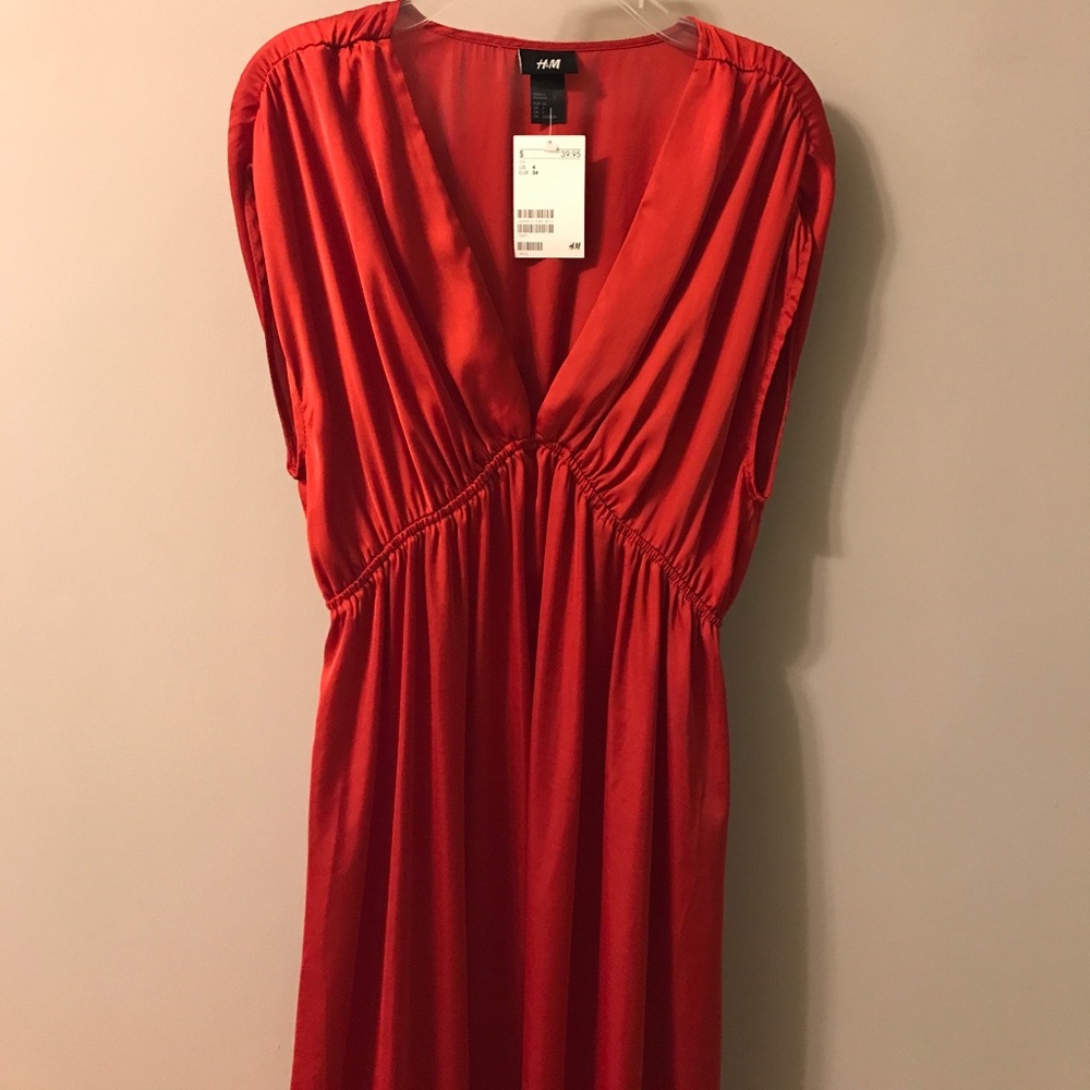 H&M Red Silky Gown