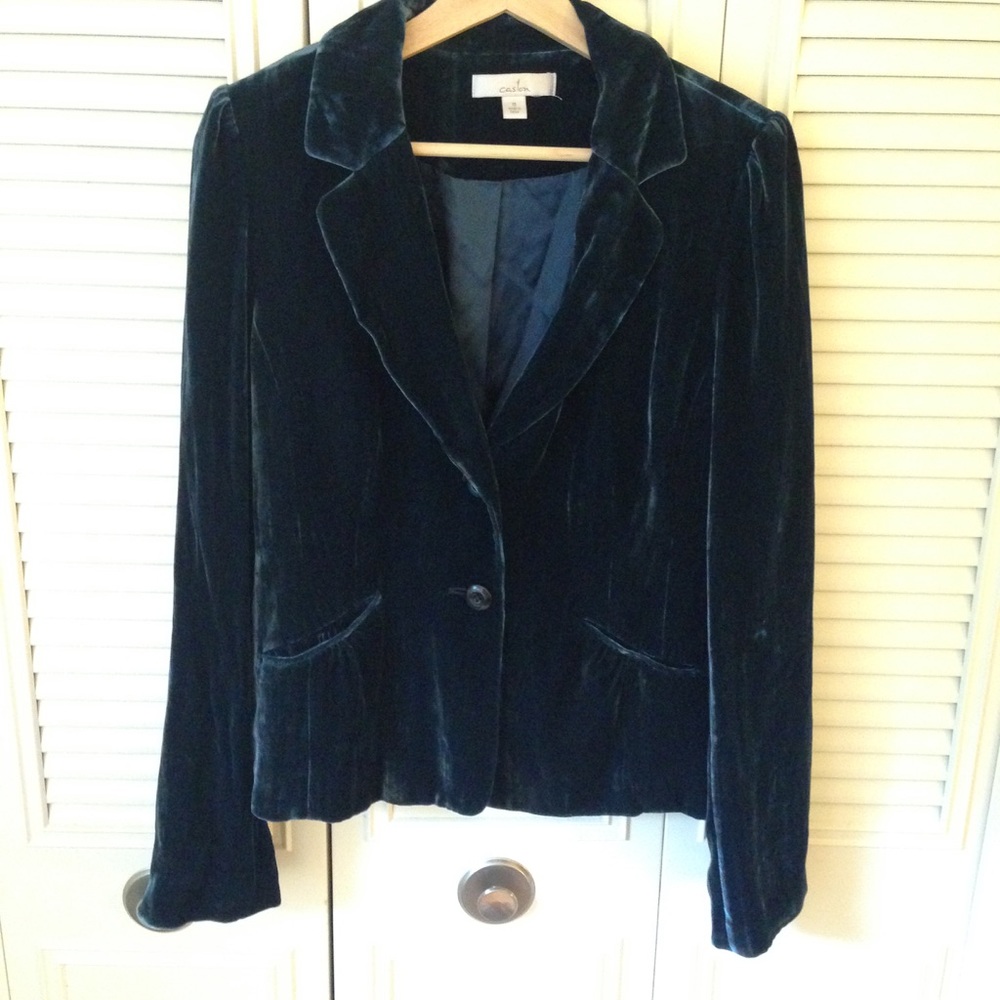 Caslon Teal Velvet Blazer