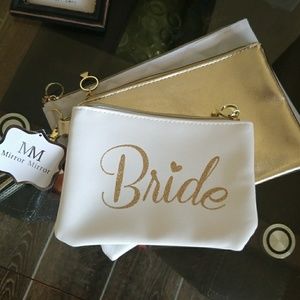 Set of 3 white/bridal clutches