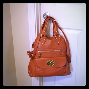Emma Fox orange convertible handbag