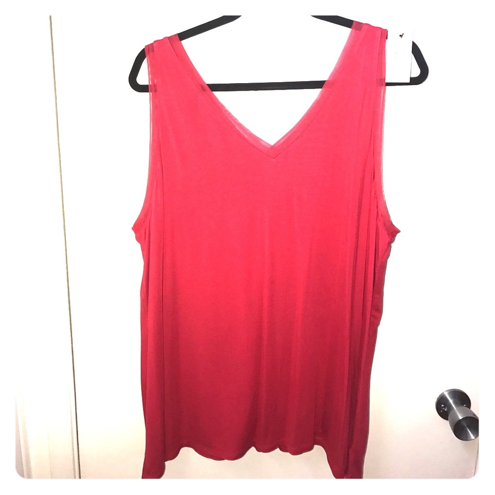 Red Tank Top with Mesh Lining