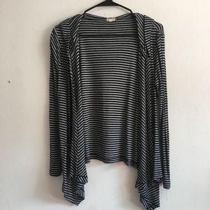 *3 for $20* Striped Asymmetrical Hem Open Cardigan