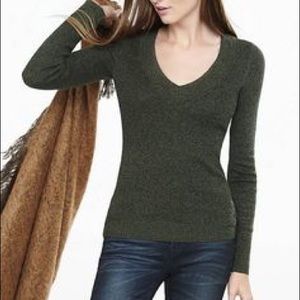 Express Long and Lean Deep Vneck Sweater, sz SM