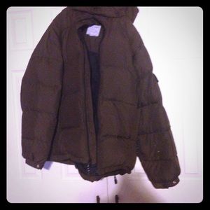 Man's goose down hooded jacket