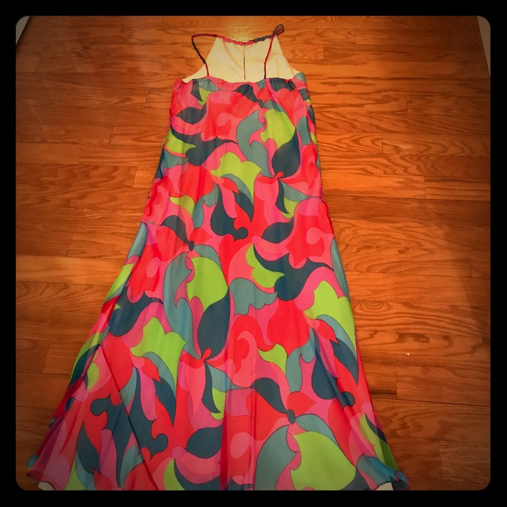 1960s Vintage Silk Print gown