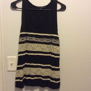 XXI black tank with lace