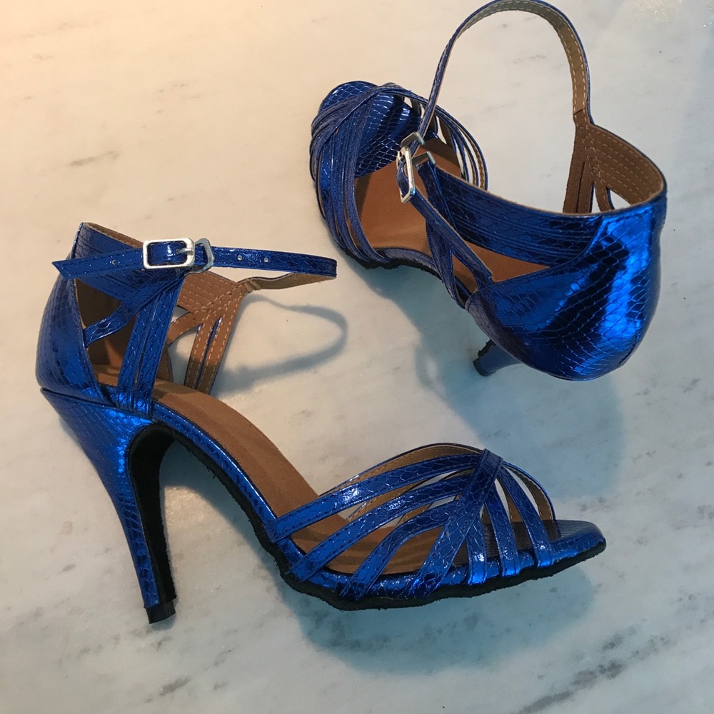 Blue dancing shoes