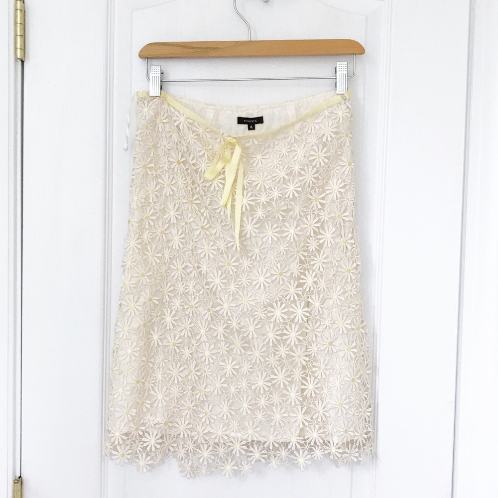 Vintage Tocca daisy chain skirt white size 4