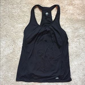 ALO Yoga black racerback tank top