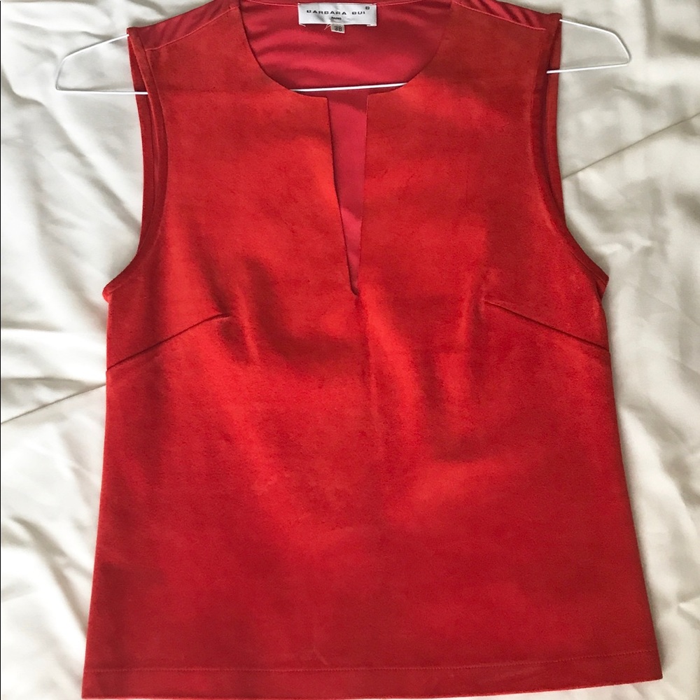 Suede sleeveless top