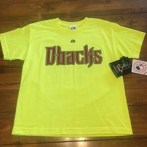 ARIZONA DIAMONDBACKS NEON YELLOW KIDS MAJESTIC NWT