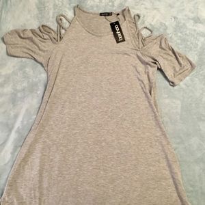 Lattice Shoulder T-Shirt Dress