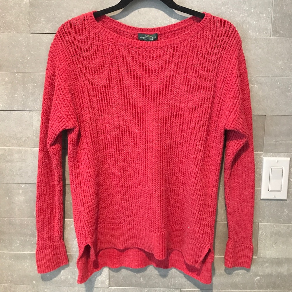 Ralph Lauren LRL red cotton knit sweater