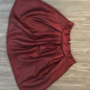Red Metallic Skirt