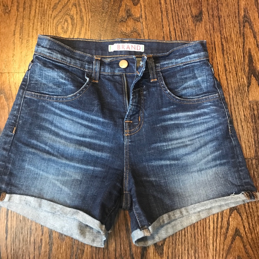 J Brand high rise, cuffed jean shorts