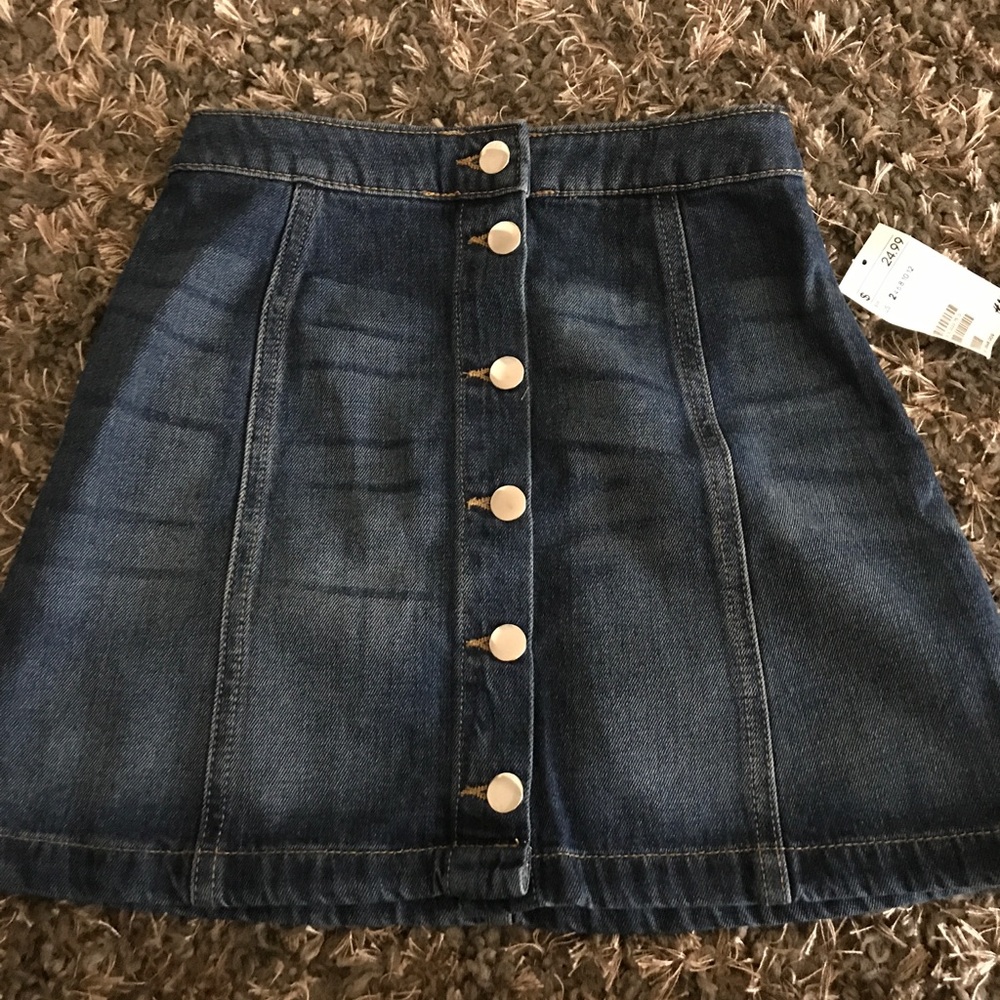 H&M Button Down Denim Skirt