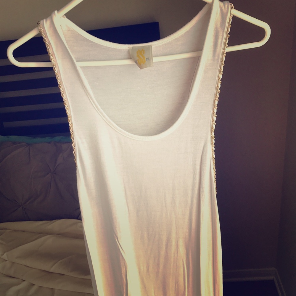 Embellished white tank
