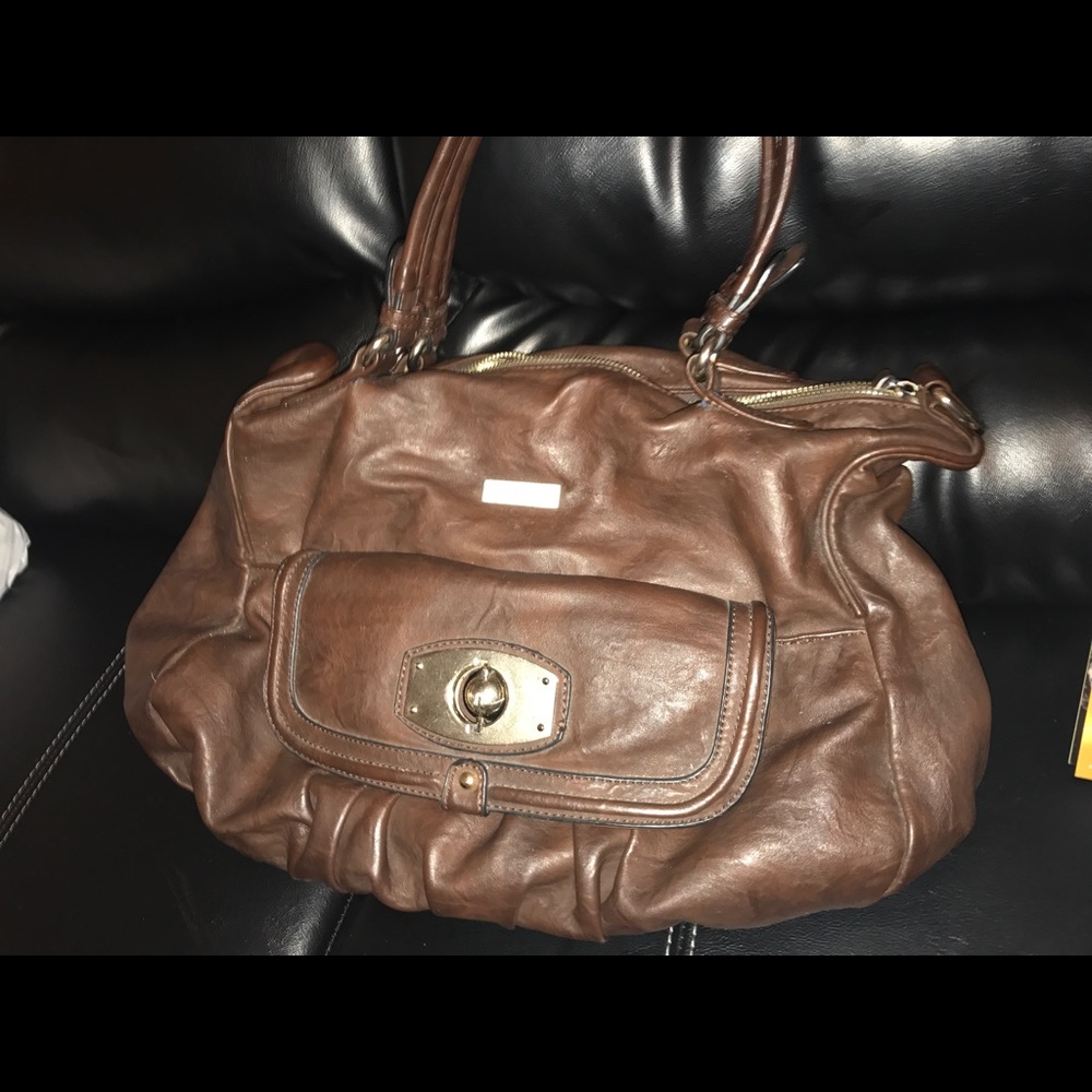 Large brown leather bag