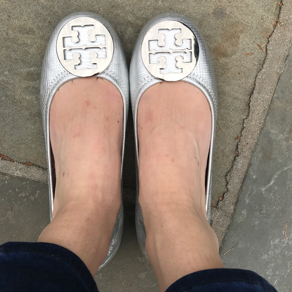 Tory Burch Minnie Travel Metallic Ballet Flats