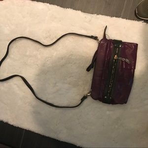 Purple zipper cross body