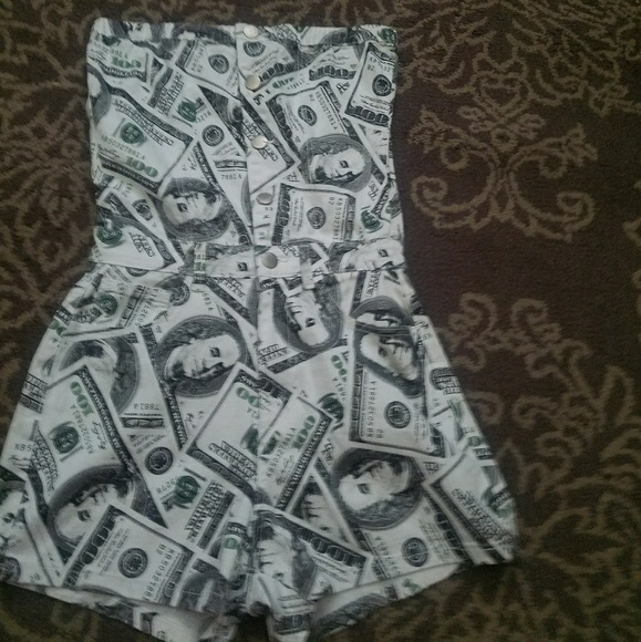 UNKNOWN Pants - 100 Dollar Bill Romper