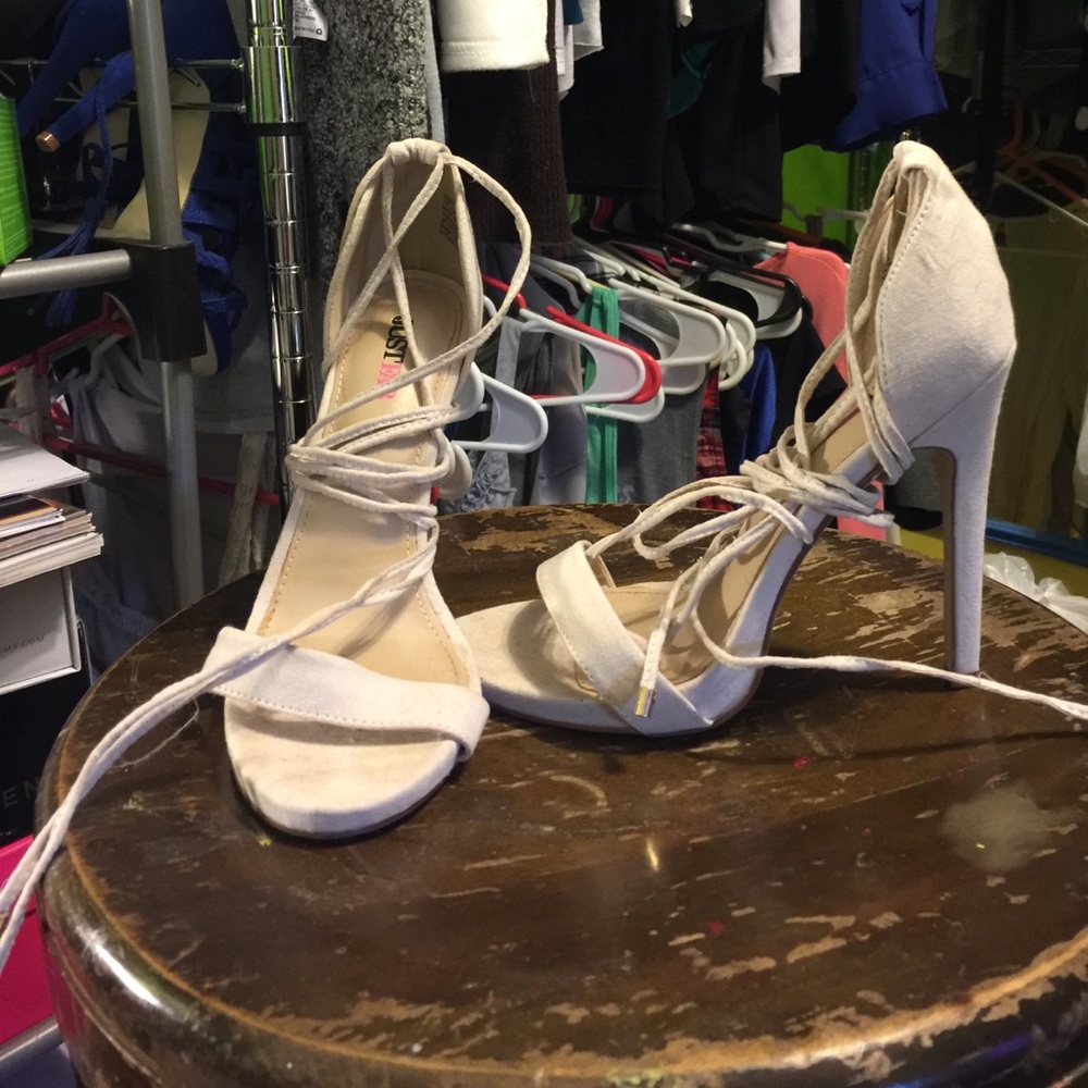 Cream high heels