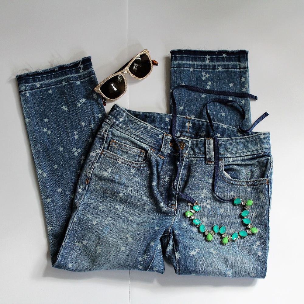 J. Crew Girls Star Print Stretch Toothpick Jeans