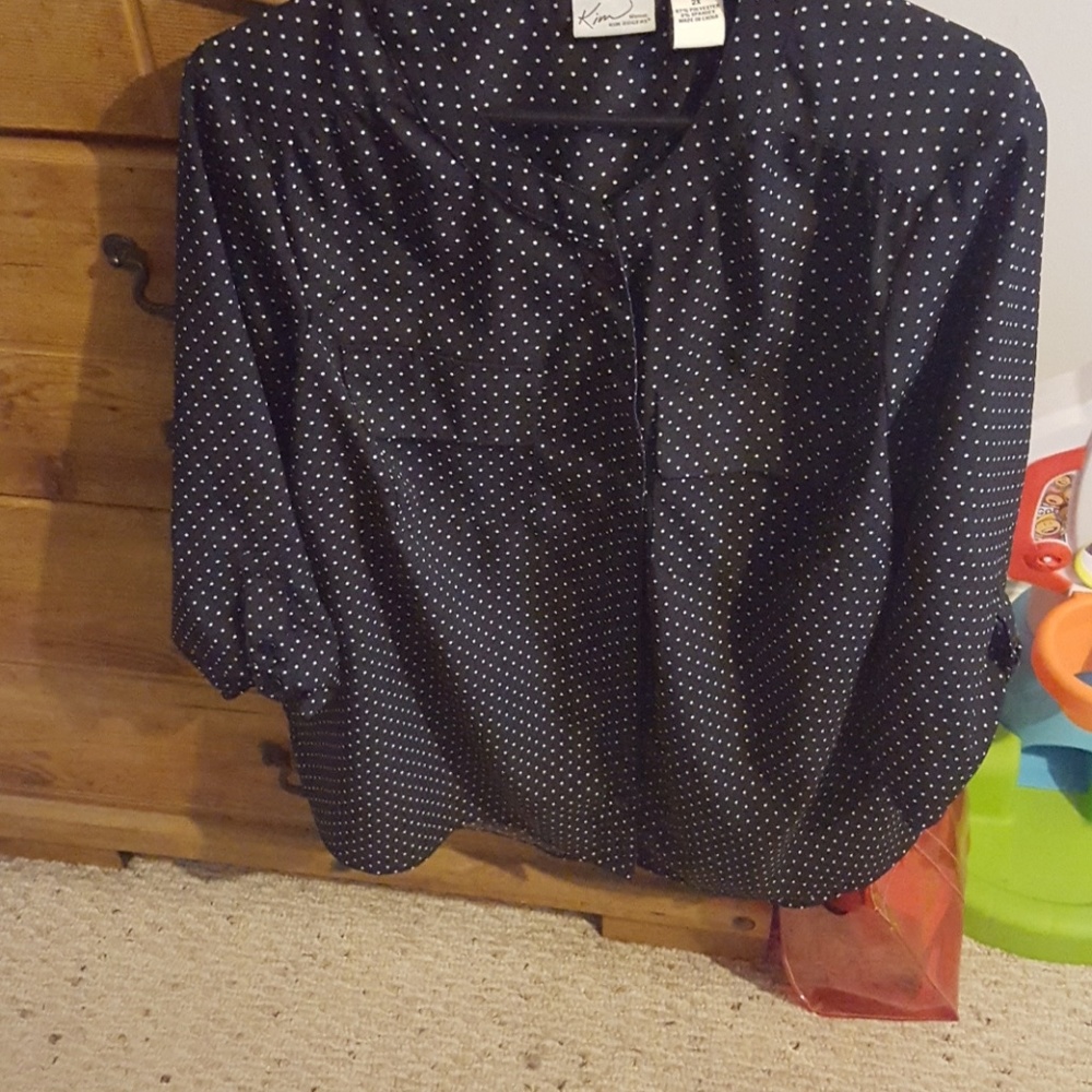 Polka dot button down shirt