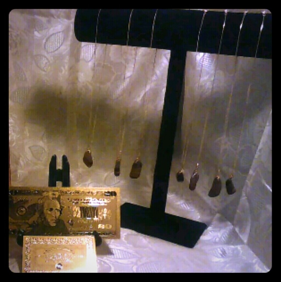 💫 7 Beautiful Real 🐅 Tiger Eye Gemstone 💎 Necklace Kits &Gold Banknote W/COA - Picture 1 of 2