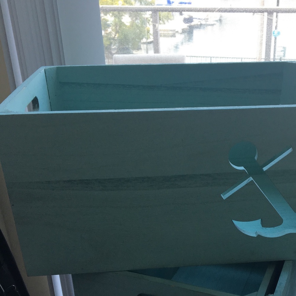 Teal anchor wooden boxes