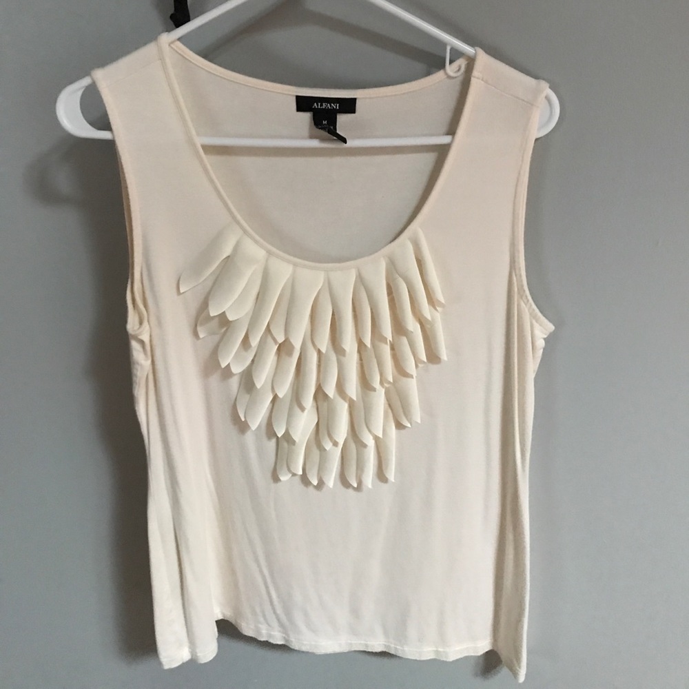 Ladies tank with fringe accent