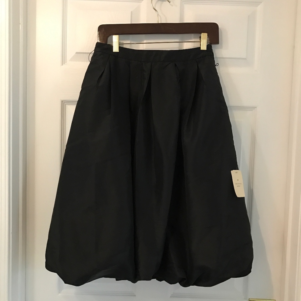 Pleated Bubble Skirt, Black, Forever 21