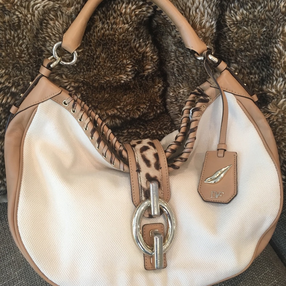 Diane Von Furstenberg Canvas/ Leather Purse