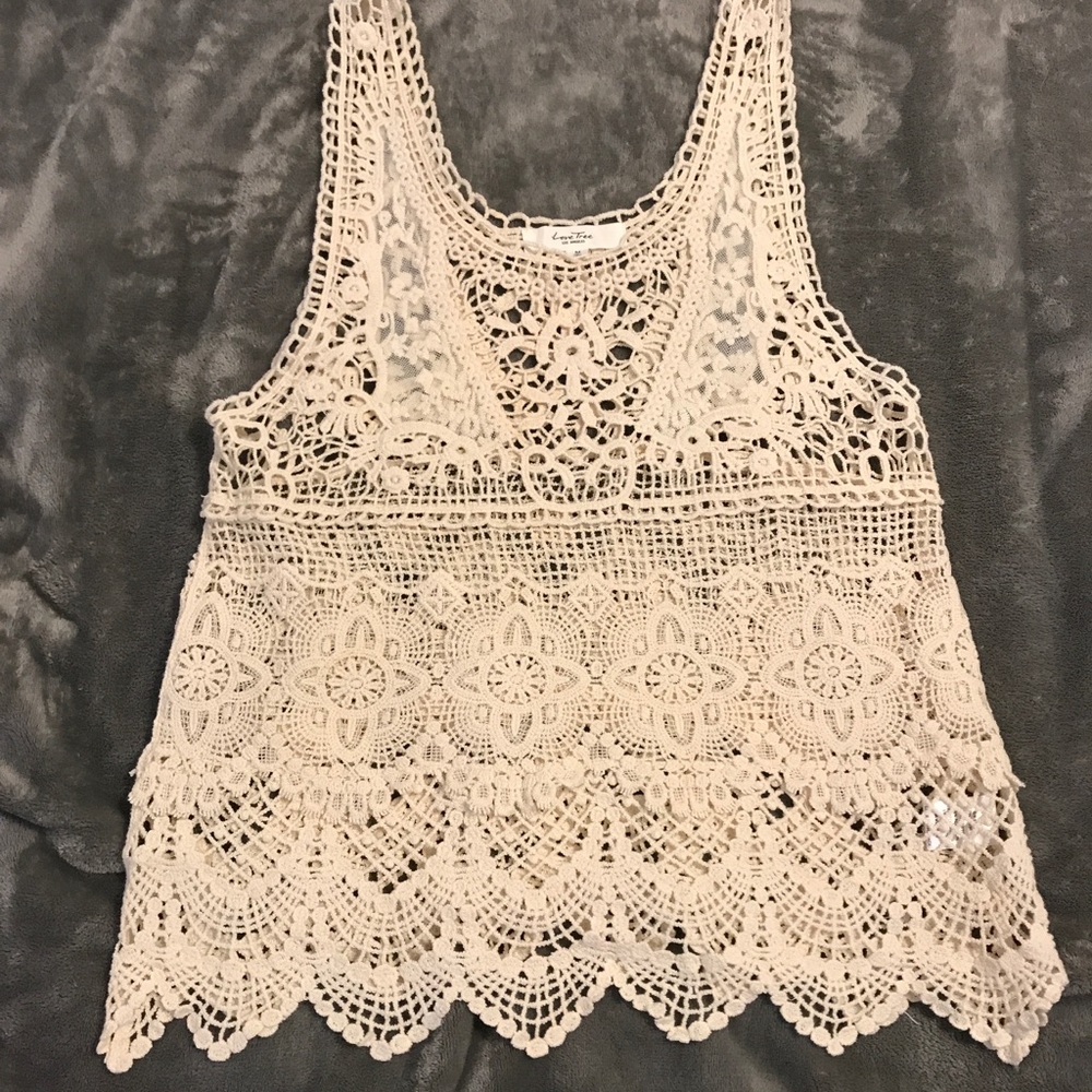 Cream boho style tank ($5 when bundled!)