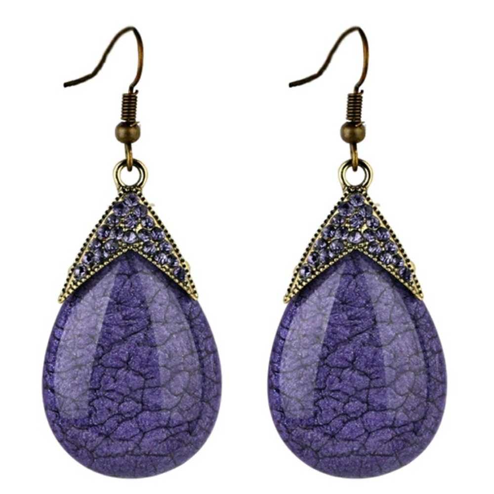 Purple stone dangle earrings