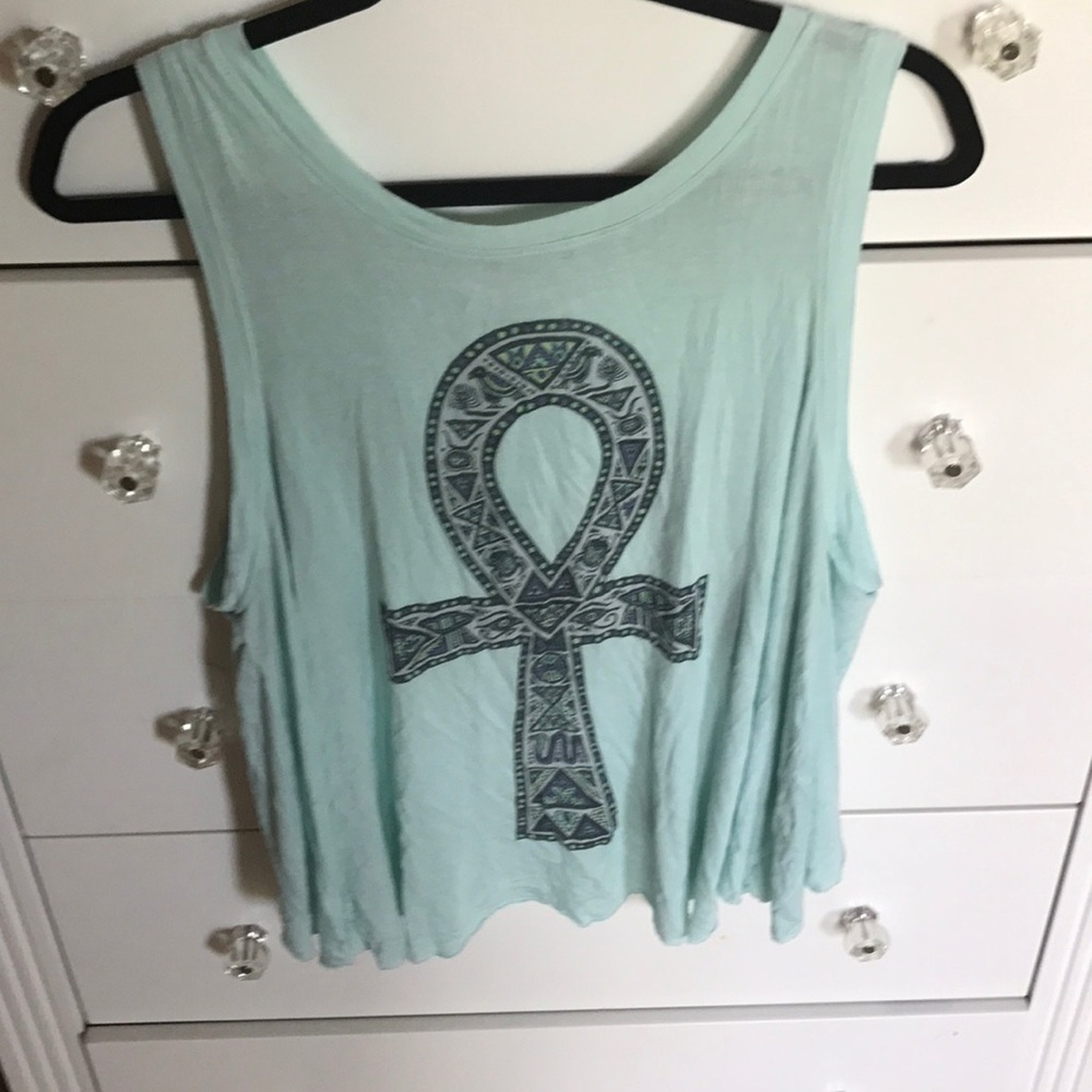 Open back turquoise Urban Outfitters tank