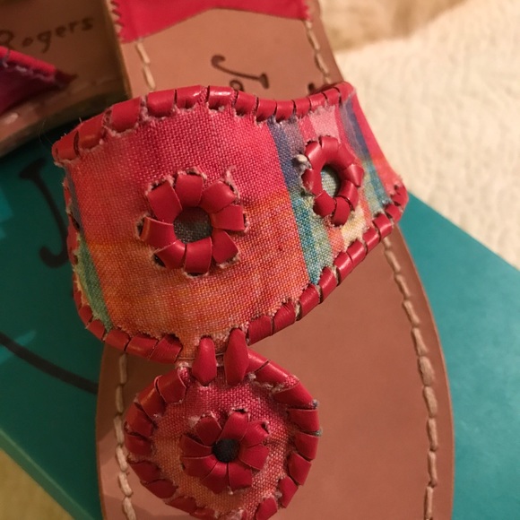 Jack Rogers pink plaid new Sz 6.5 - Picture 2 of 4