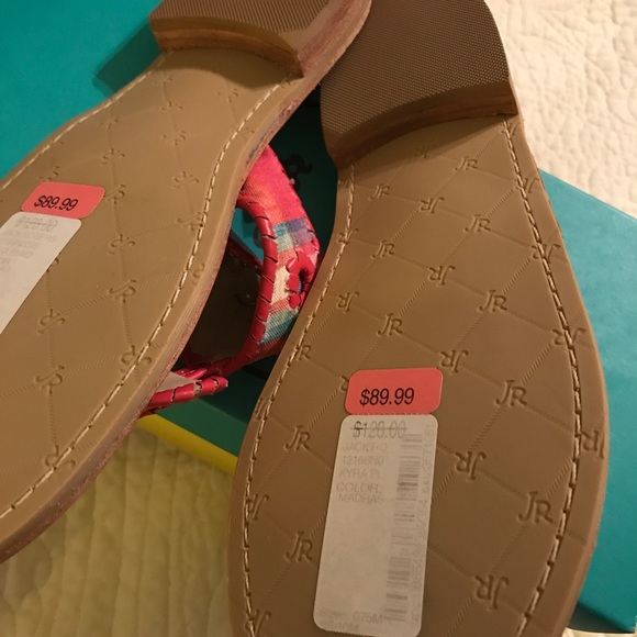 Jack Rogers pink plaid new Sz 6.5 - Picture 3 of 4