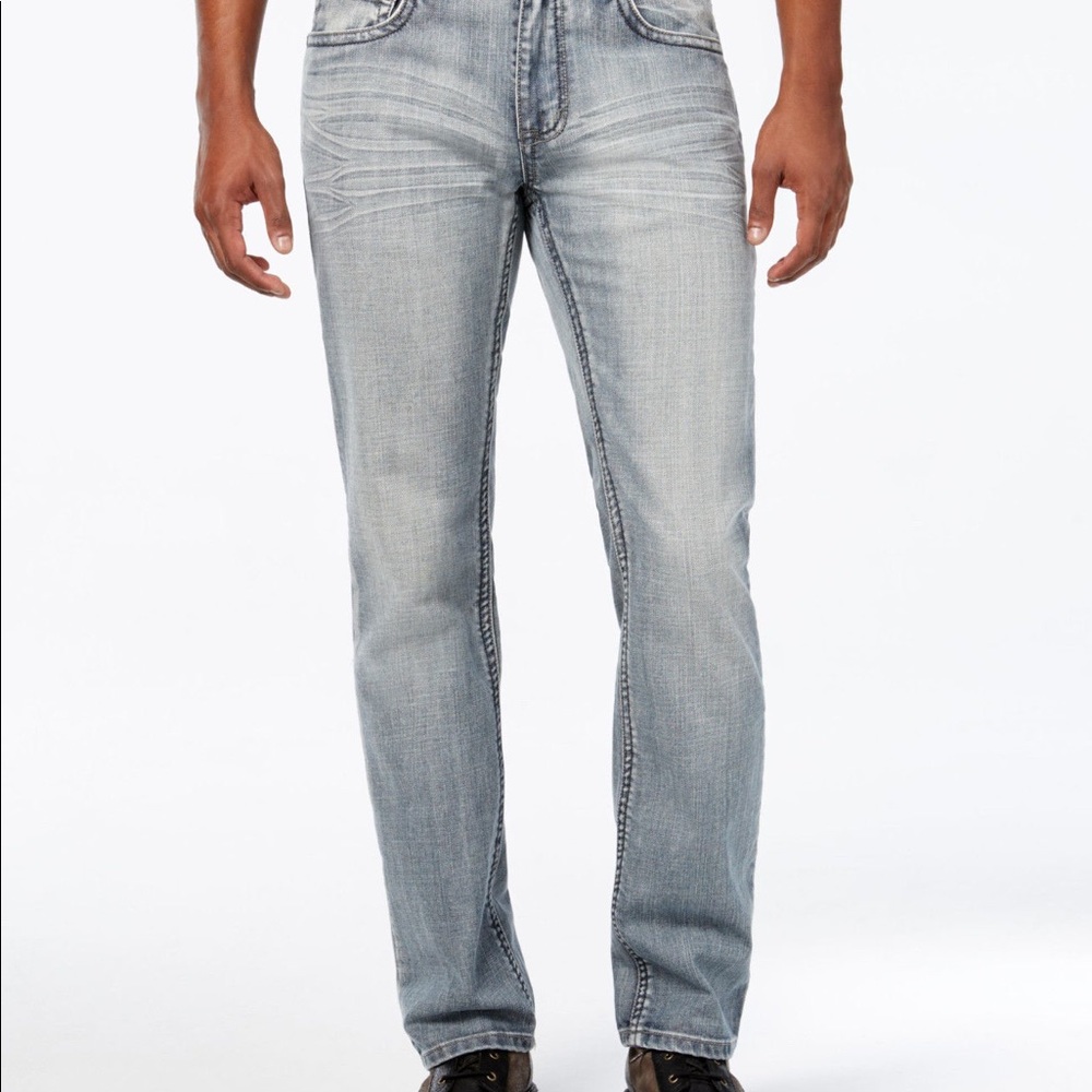 INC Berlin Slim Straight Jeans Light Wash 36x30