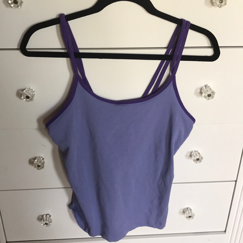 Purple strappy athletic top