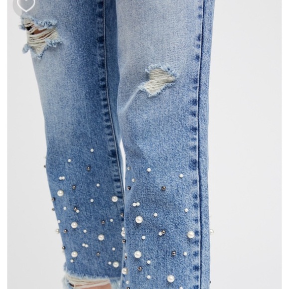 Free people Pearled crop straight leg jeans - Picture 2 of 4