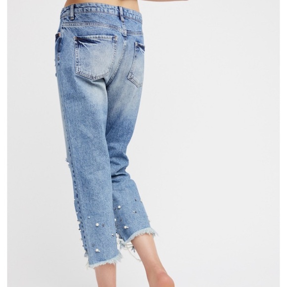Free people Pearled crop straight leg jeans - Picture 4 of 4