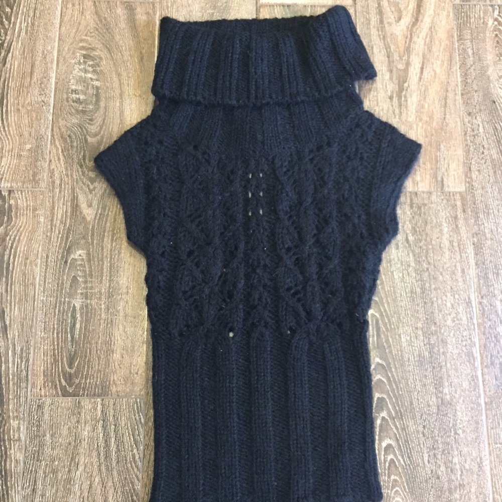 Bebe Turtle Neck Black Sweater, Short Sleeves