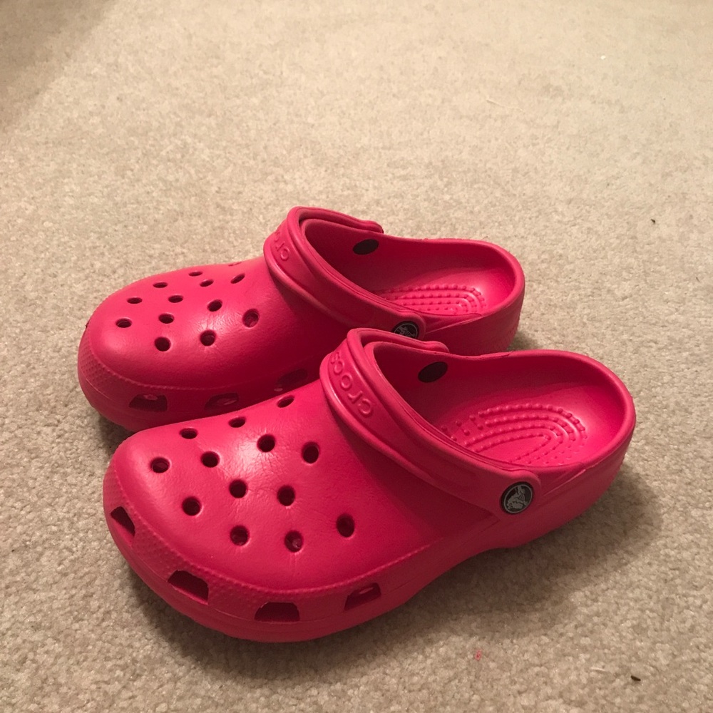 Blue and Pink Crocs