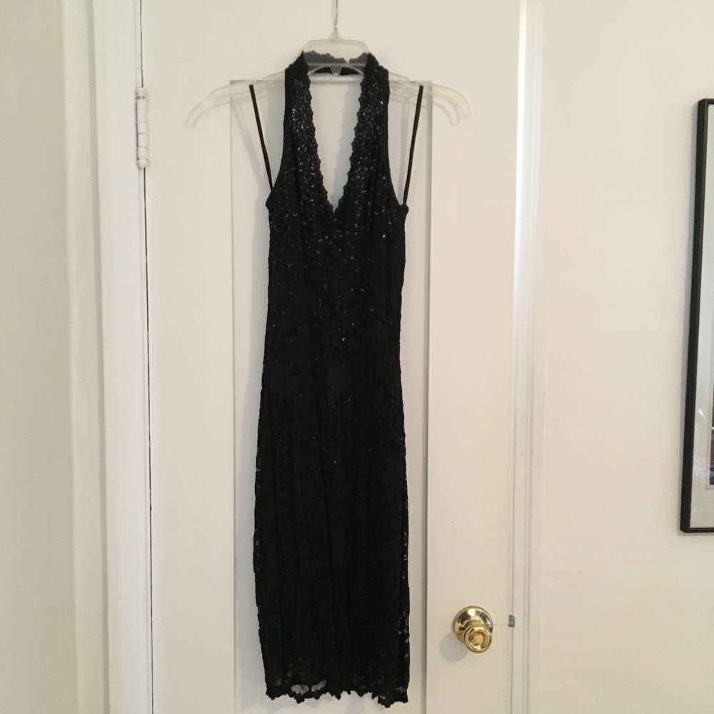 Arden B Black Sequin Halter Dress - Hugs You!