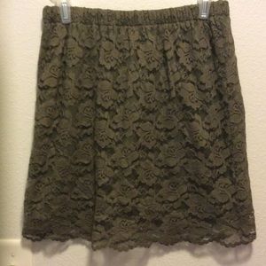 Target Xhilaration olive green, lace skirt