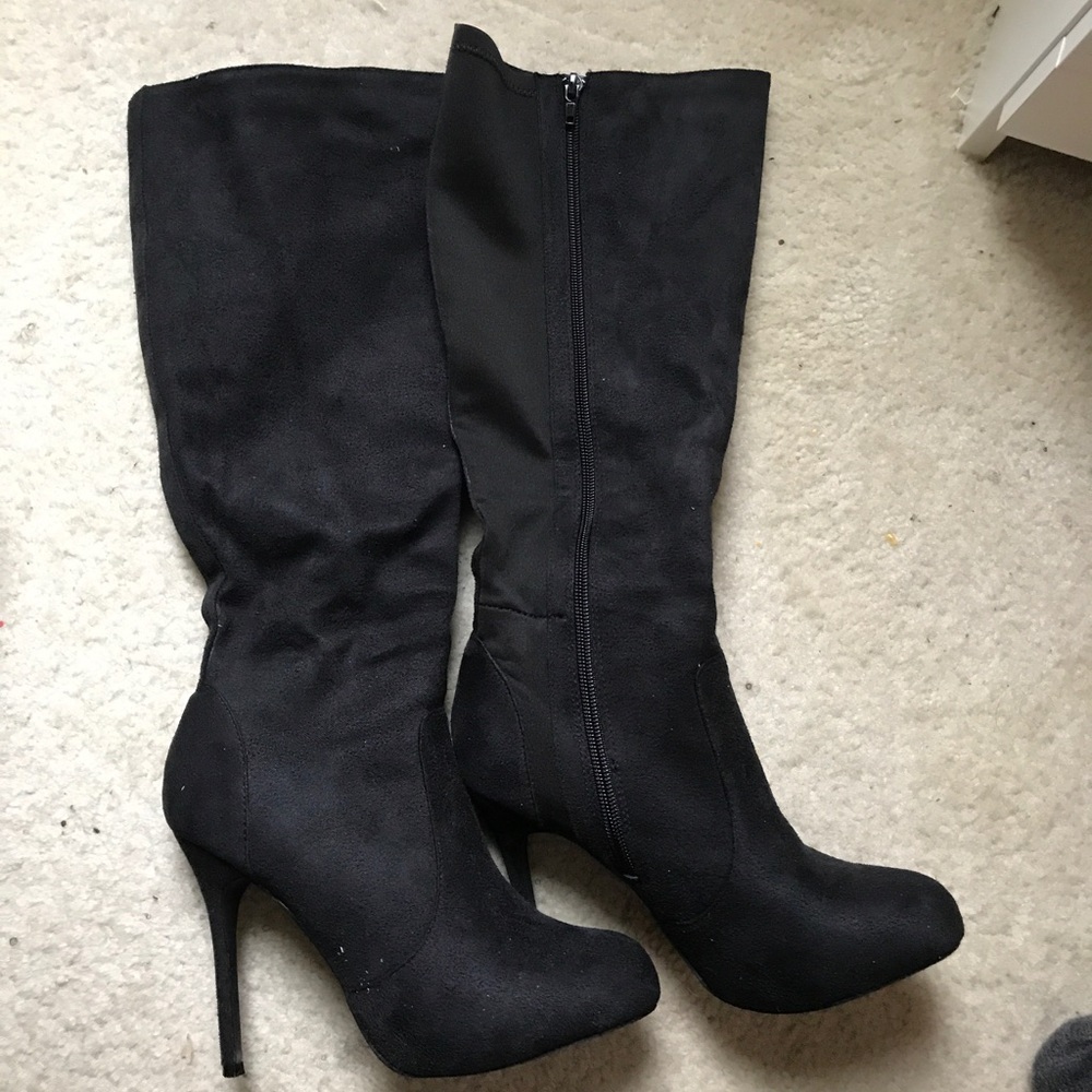 Black high heel boots