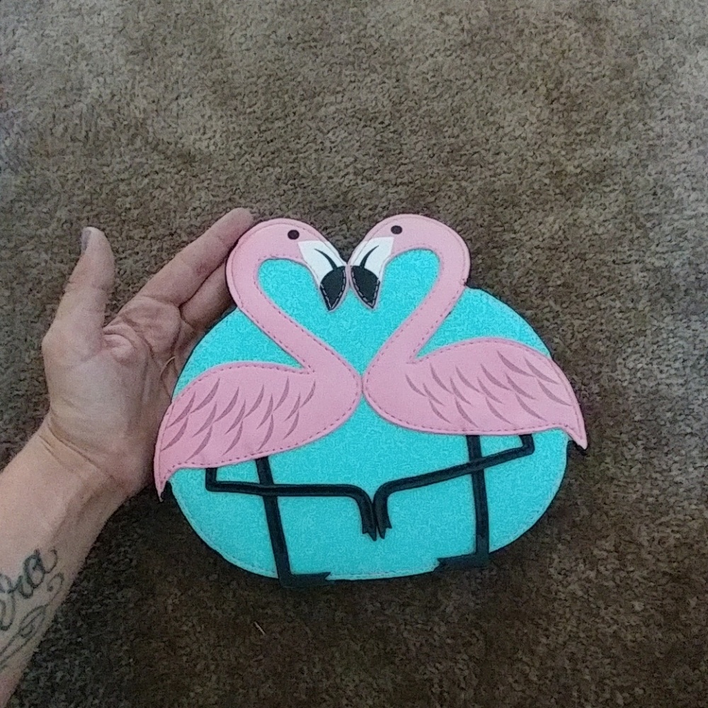 Pink flamingo purse